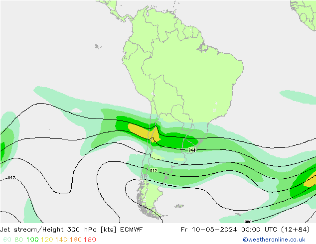 Jet stream ECMWF Sex 10.05.2024 00 UTC