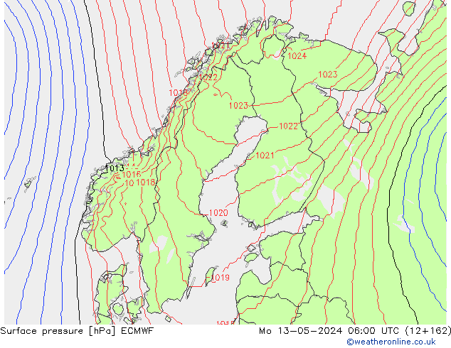 ciśnienie ECMWF pon. 13.05.2024 06 UTC