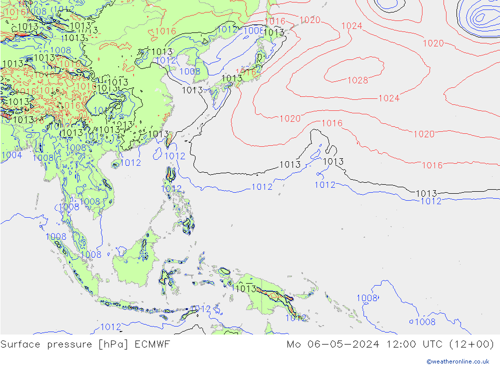 Surface pressure ECMWF Mo 06.05.2024 12 UTC