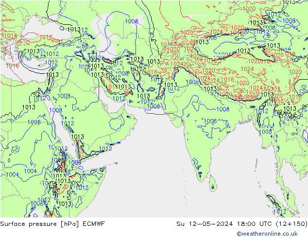 Luchtdruk (Grond) ECMWF zo 12.05.2024 18 UTC