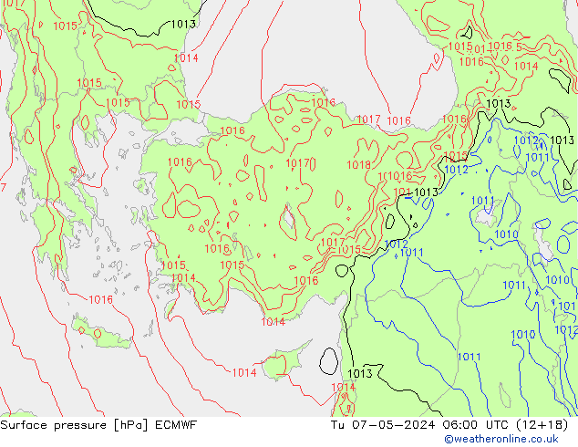 Luchtdruk (Grond) ECMWF di 07.05.2024 06 UTC