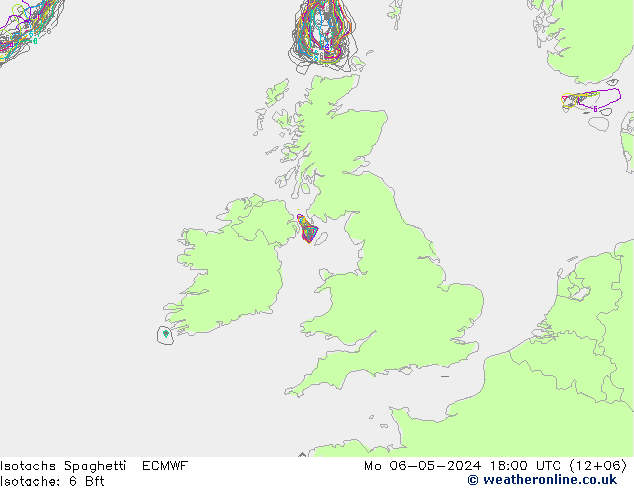 Isotachen Spaghetti ECMWF ma 06.05.2024 18 UTC