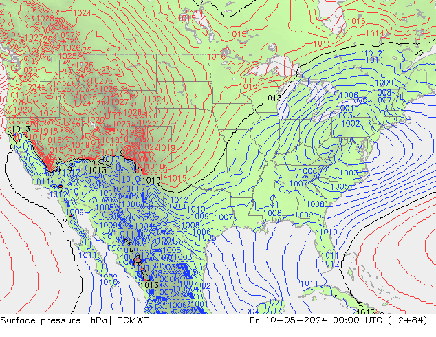 приземное давление ECMWF пт 10.05.2024 00 UTC