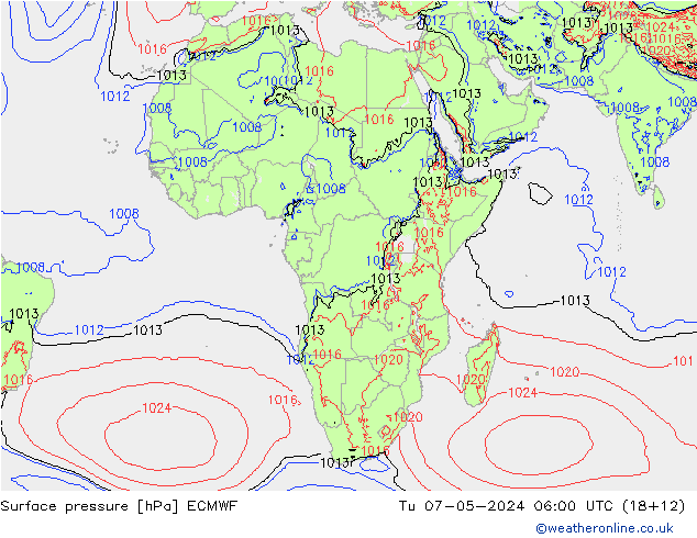 Surface pressure ECMWF Tu 07.05.2024 06 UTC