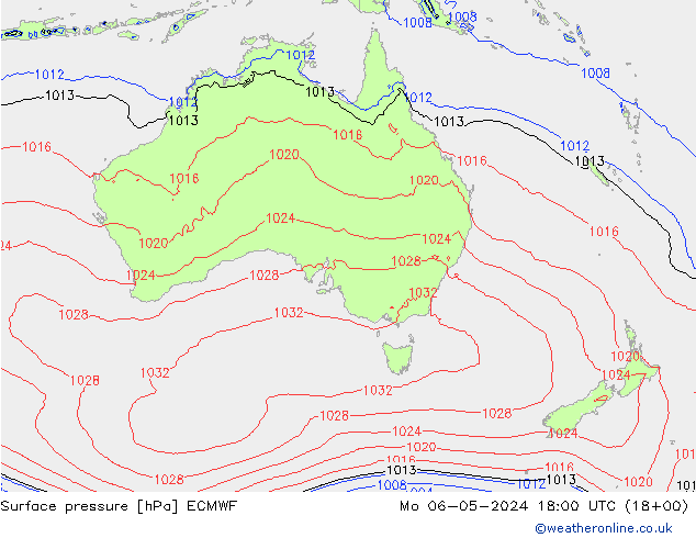 приземное давление ECMWF пн 06.05.2024 18 UTC