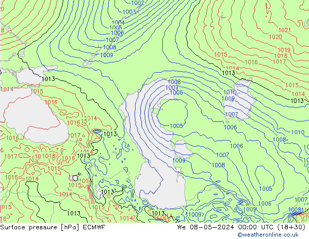 приземное давление ECMWF ср 08.05.2024 00 UTC