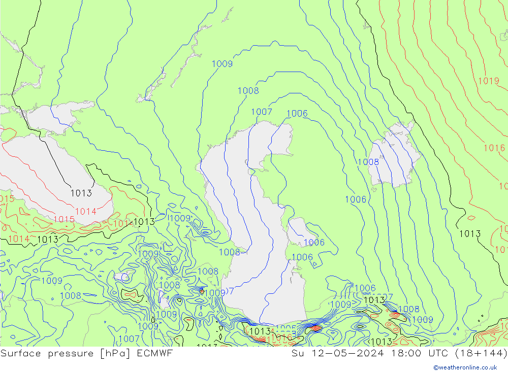 Bodendruck ECMWF So 12.05.2024 18 UTC