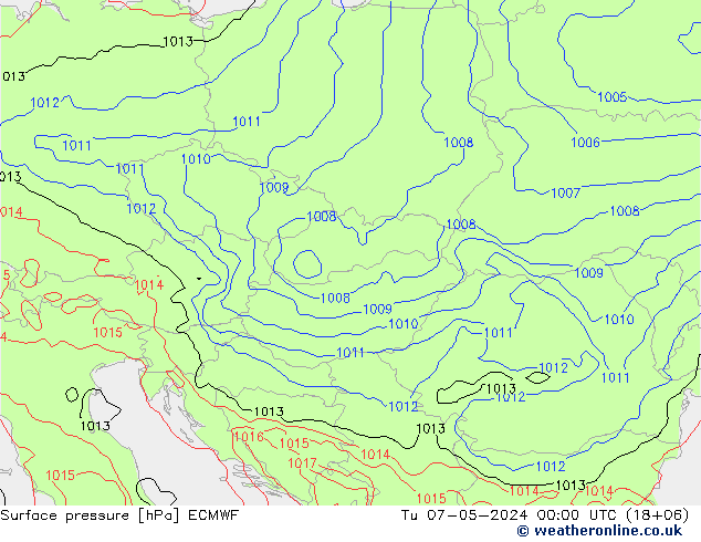 Pressione al suolo ECMWF mar 07.05.2024 00 UTC