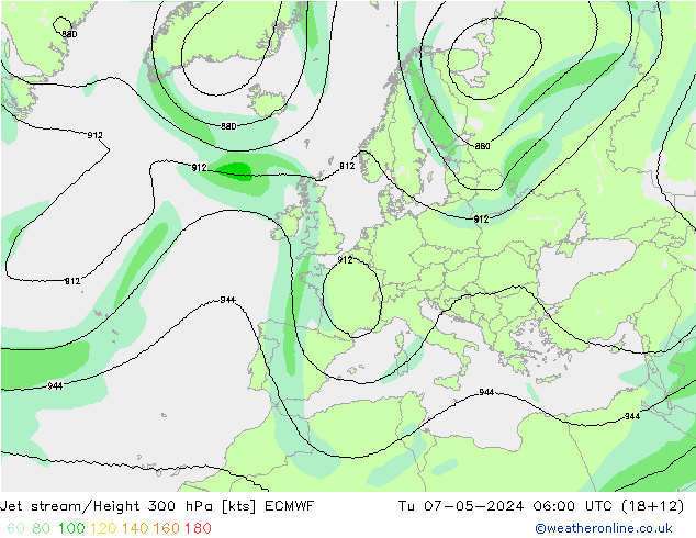 Polarjet ECMWF Di 07.05.2024 06 UTC