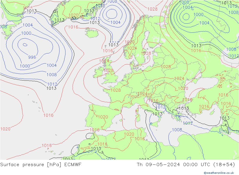 Bodendruck ECMWF Do 09.05.2024 00 UTC