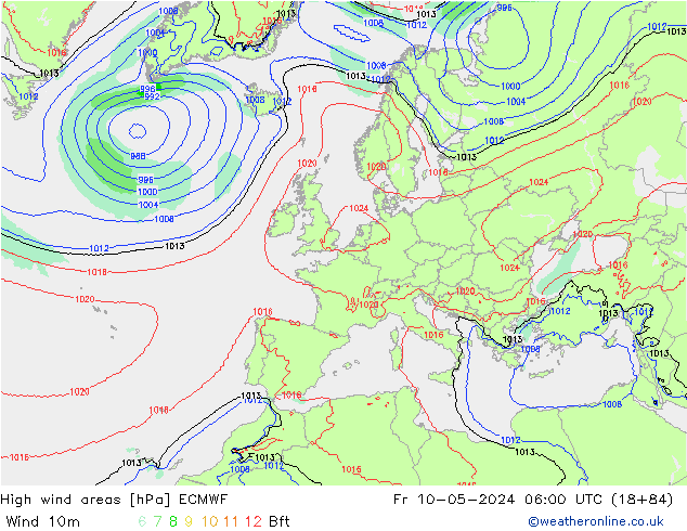 Sturmfelder ECMWF Fr 10.05.2024 06 UTC