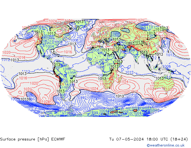 Presión superficial ECMWF mar 07.05.2024 18 UTC