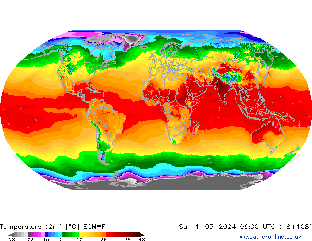 карта температуры ECMWF сб 11.05.2024 06 UTC