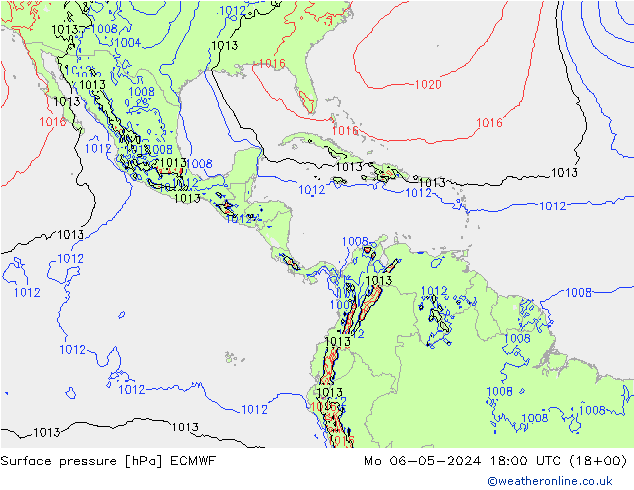 Yer basıncı ECMWF Pzt 06.05.2024 18 UTC