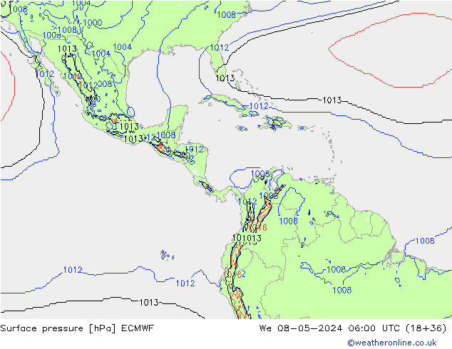 Atmosférický tlak ECMWF St 08.05.2024 06 UTC