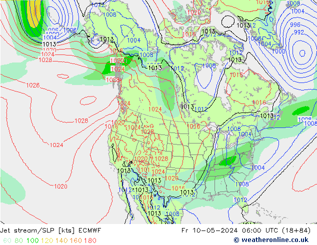 Polarjet/Bodendruck ECMWF Fr 10.05.2024 06 UTC