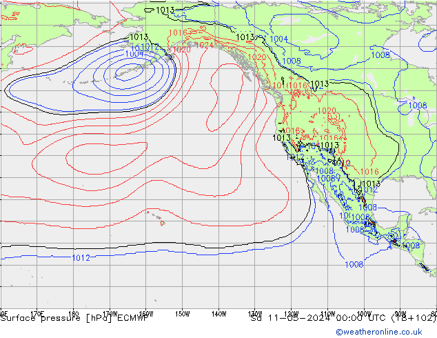 Surface pressure ECMWF Sa 11.05.2024 00 UTC