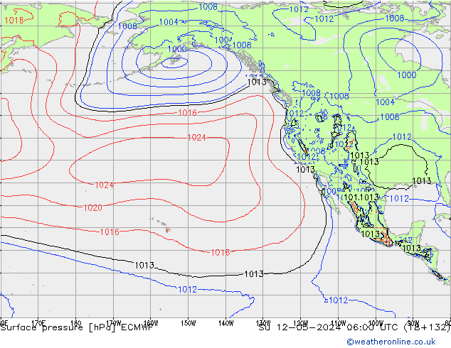 pressão do solo ECMWF Dom 12.05.2024 06 UTC