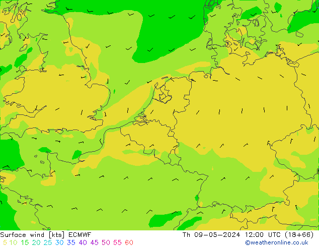 Surface wind ECMWF Th 09.05.2024 12 UTC