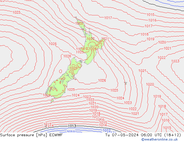 Luchtdruk (Grond) ECMWF di 07.05.2024 06 UTC