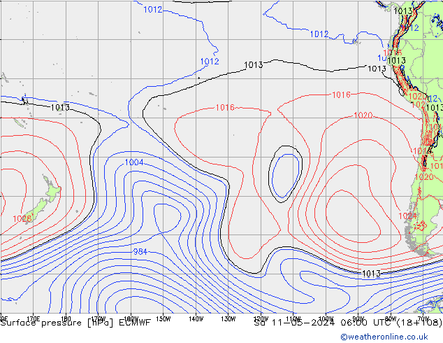 ciśnienie ECMWF so. 11.05.2024 06 UTC