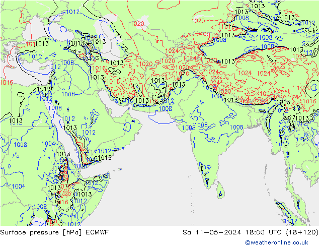 Luchtdruk (Grond) ECMWF za 11.05.2024 18 UTC