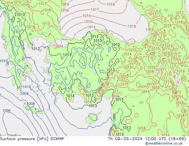 pression de l'air ECMWF jeu 09.05.2024 12 UTC