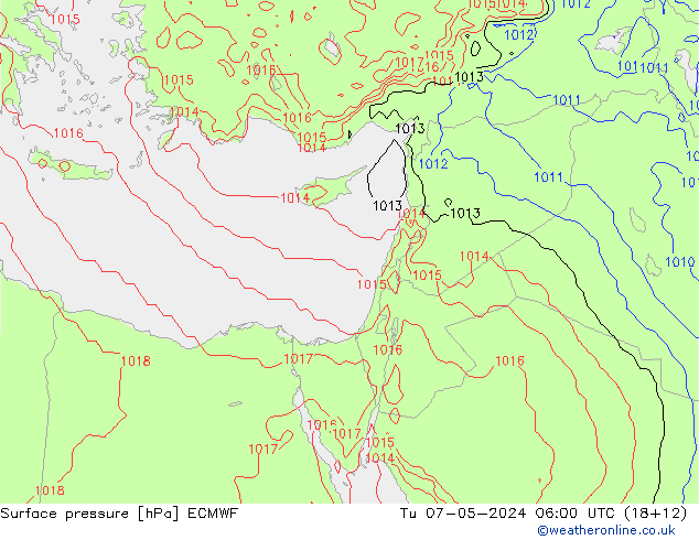 приземное давление ECMWF вт 07.05.2024 06 UTC