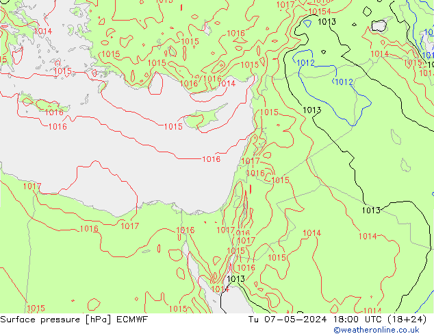 Luchtdruk (Grond) ECMWF di 07.05.2024 18 UTC