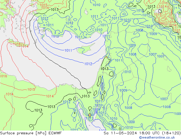 Yer basıncı ECMWF Cts 11.05.2024 18 UTC