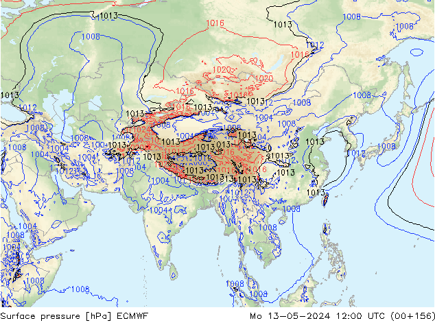 Yer basıncı ECMWF Pzt 13.05.2024 12 UTC