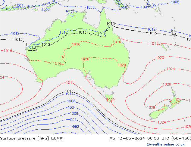 Yer basıncı ECMWF Pzt 13.05.2024 06 UTC