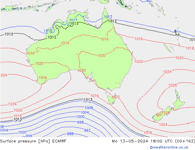 ciśnienie ECMWF pon. 13.05.2024 18 UTC