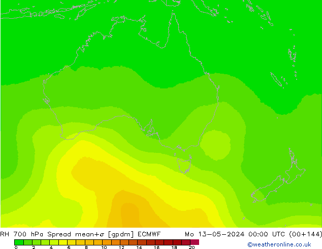 RH 700 hPa Spread ECMWF Mo 13.05.2024 00 UTC