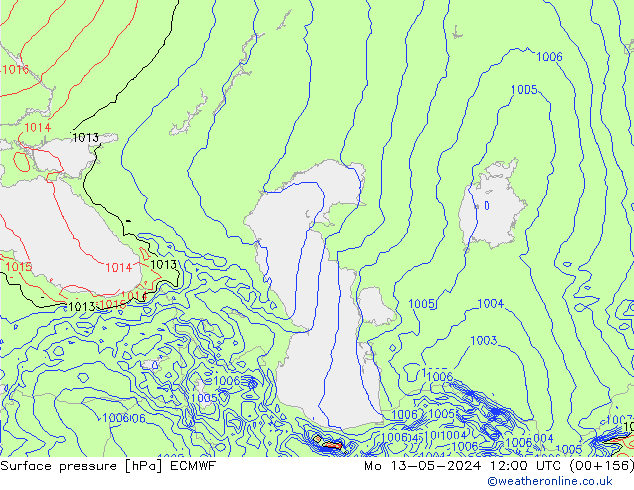 ciśnienie ECMWF pon. 13.05.2024 12 UTC