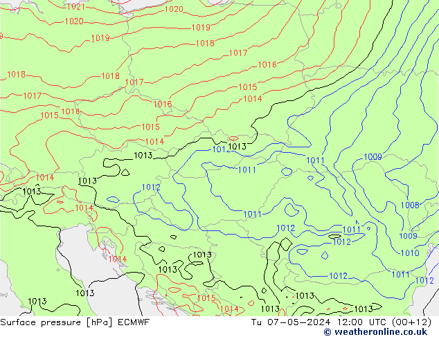 Presión superficial ECMWF mar 07.05.2024 12 UTC