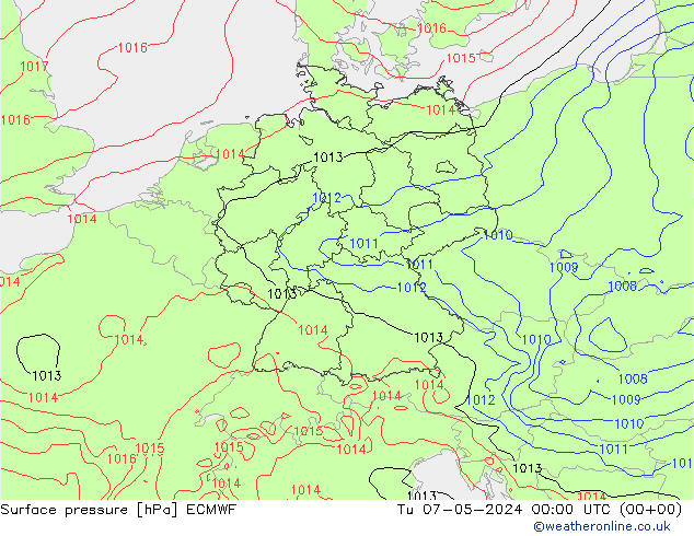 Presión superficial ECMWF mar 07.05.2024 00 UTC