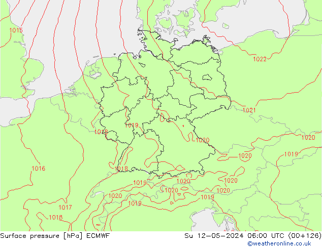 Surface pressure ECMWF Su 12.05.2024 06 UTC