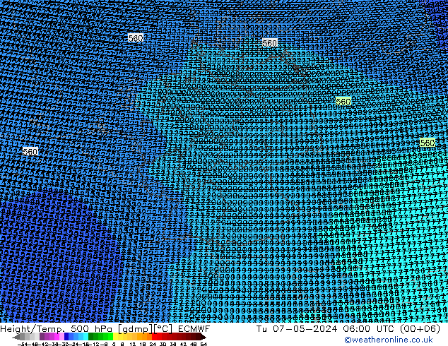 Height/Temp. 500 hPa ECMWF mar 07.05.2024 06 UTC