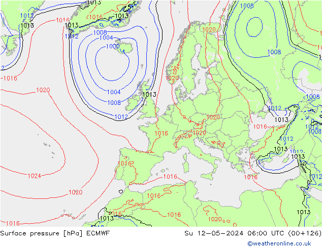 Bodendruck ECMWF So 12.05.2024 06 UTC