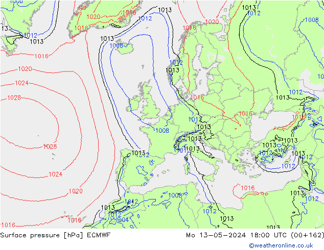 pression de l'air ECMWF lun 13.05.2024 18 UTC