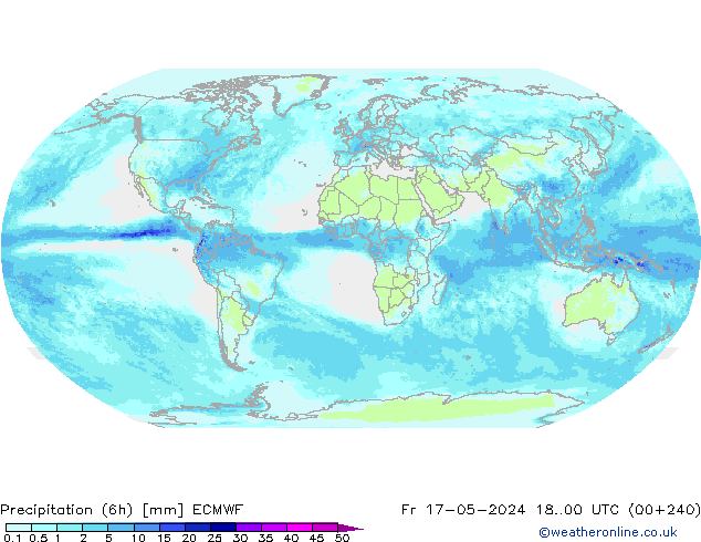 Yağış (6h) ECMWF Cu 17.05.2024 00 UTC