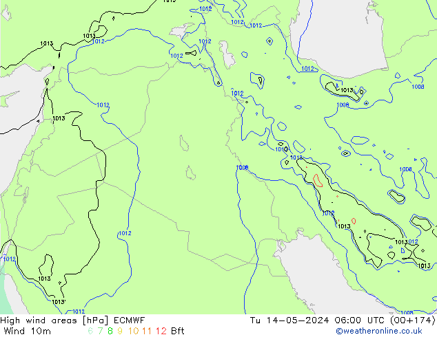 Windvelden ECMWF di 14.05.2024 06 UTC