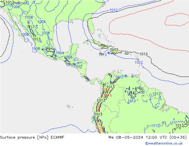 Atmosférický tlak ECMWF St 08.05.2024 12 UTC