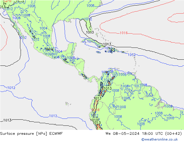 Pressione al suolo ECMWF mer 08.05.2024 18 UTC