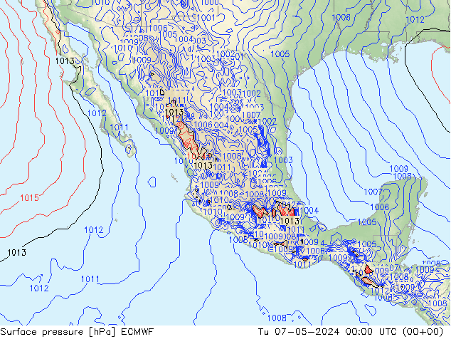 Presión superficial ECMWF mar 07.05.2024 00 UTC