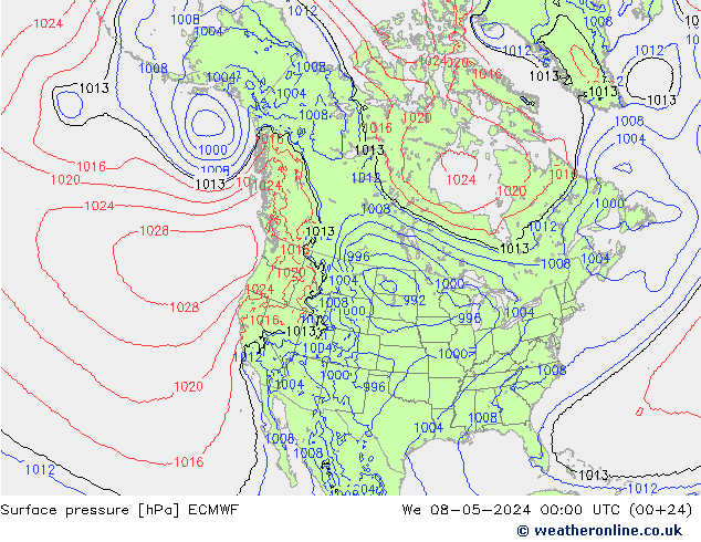 Bodendruck ECMWF Mi 08.05.2024 00 UTC