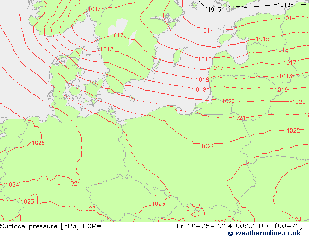 pressão do solo ECMWF Sex 10.05.2024 00 UTC