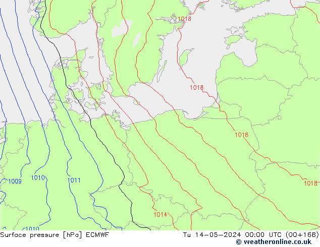 Presión superficial ECMWF mar 14.05.2024 00 UTC