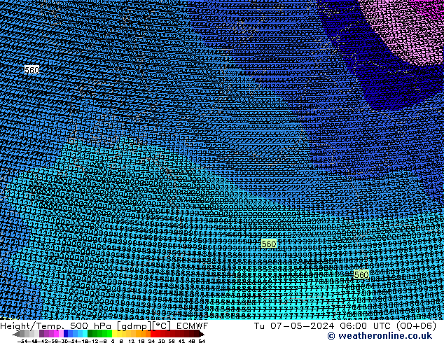 Height/Temp. 500 hPa ECMWF Ter 07.05.2024 06 UTC